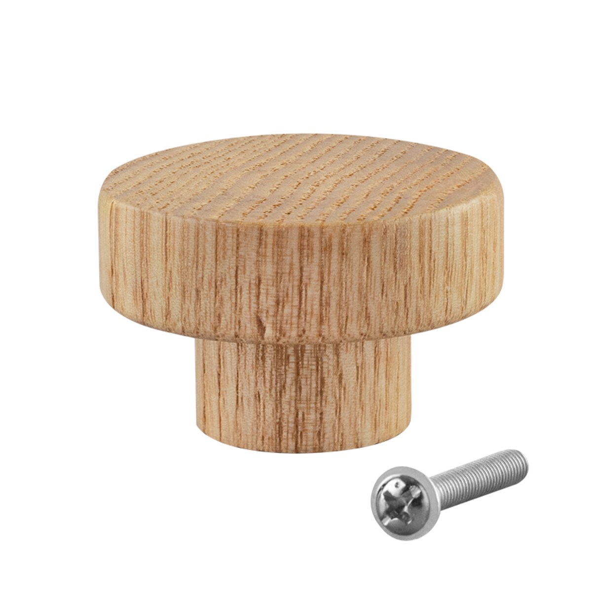 Gałka meblowa drewniana uchwyt do mebli szafek szuflad okrągły dąb