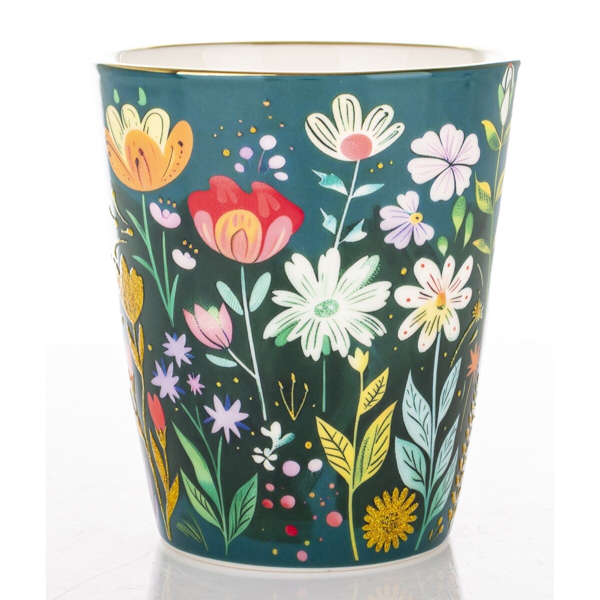 Kubek porcelanowy 300 ml 10x12,5x9 cm BLUMEN-II small wielokolorowy