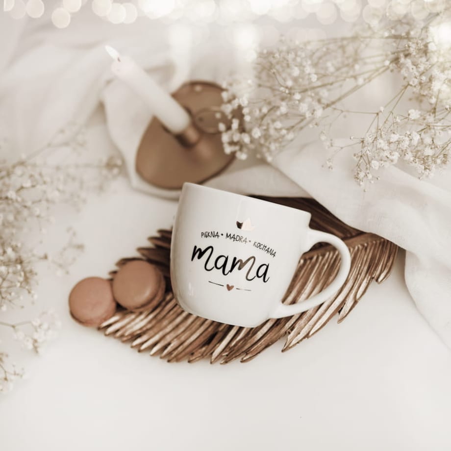 Kubek 300 ml - Piękna, mądra, kochana Mama ZŁOTA KORONA