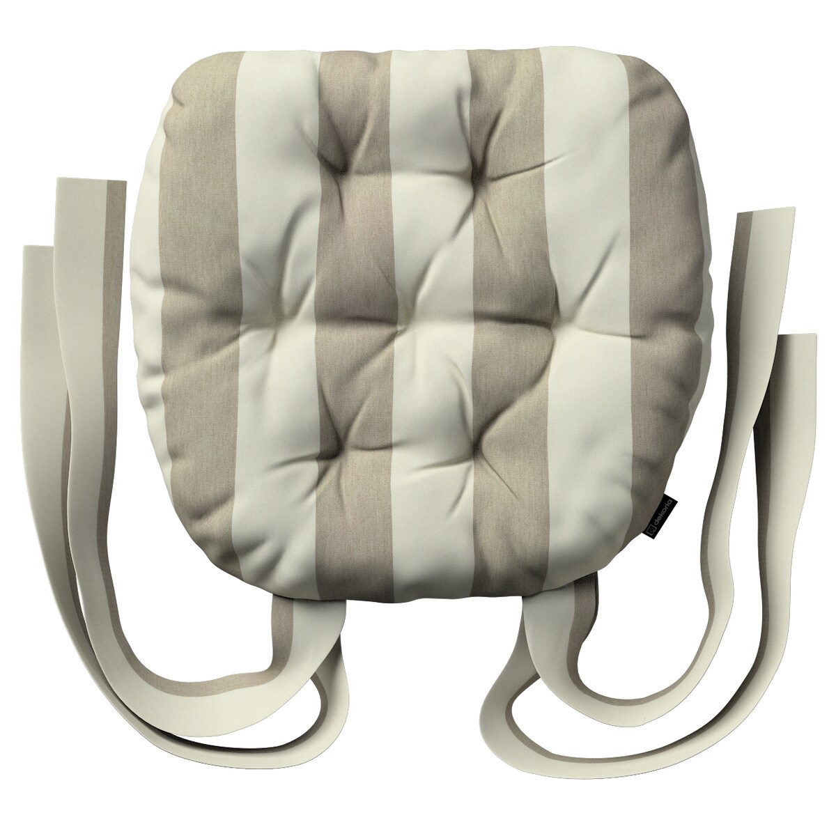 Poduszka na krzesło Marcin, beżowo-białe pionowe pasy (5,5cm), 40 x 37 x 8 cm, Quadro
