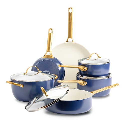 Zestaw garnków i patelni PADOVA Oxford Blue 10 elementów GreenPan