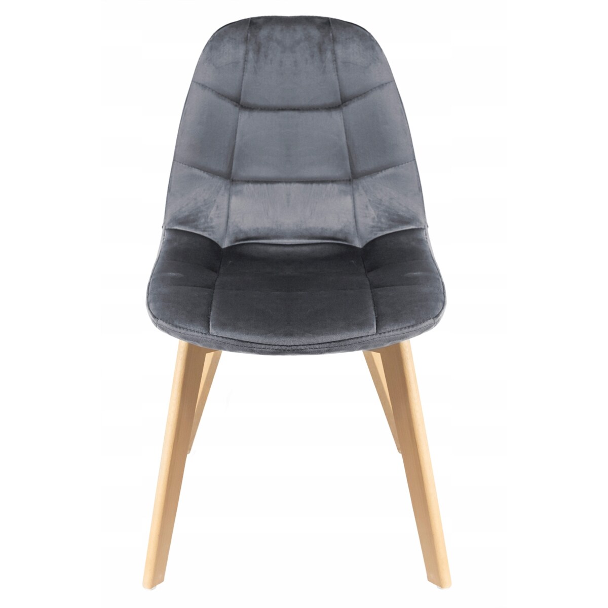 KRZESŁO skandynawskie TAPICEROWANE pikowane do kuchni salonu jadalni szare