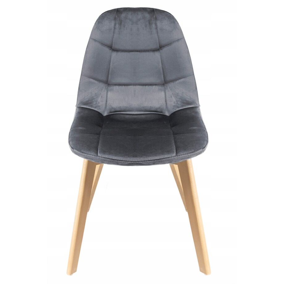 KRZESŁO skandynawskie TAPICEROWANE pikowane do kuchni salonu jadalni szare