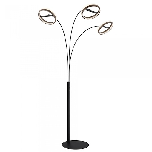 Lampa podłogowa LED 48W Globo DELLA 67179S1 czarna, ściemnialna, 3000/4000/6000K, 1500 lm