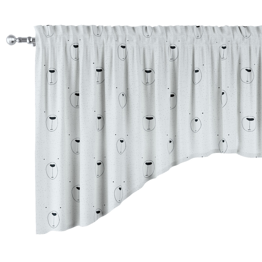 Lambrekin łuk 150x75 ecru-czarny