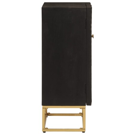 vidaXL Szafka, czarna, 55x30x76 cm, lite drewno mango i żelazo
