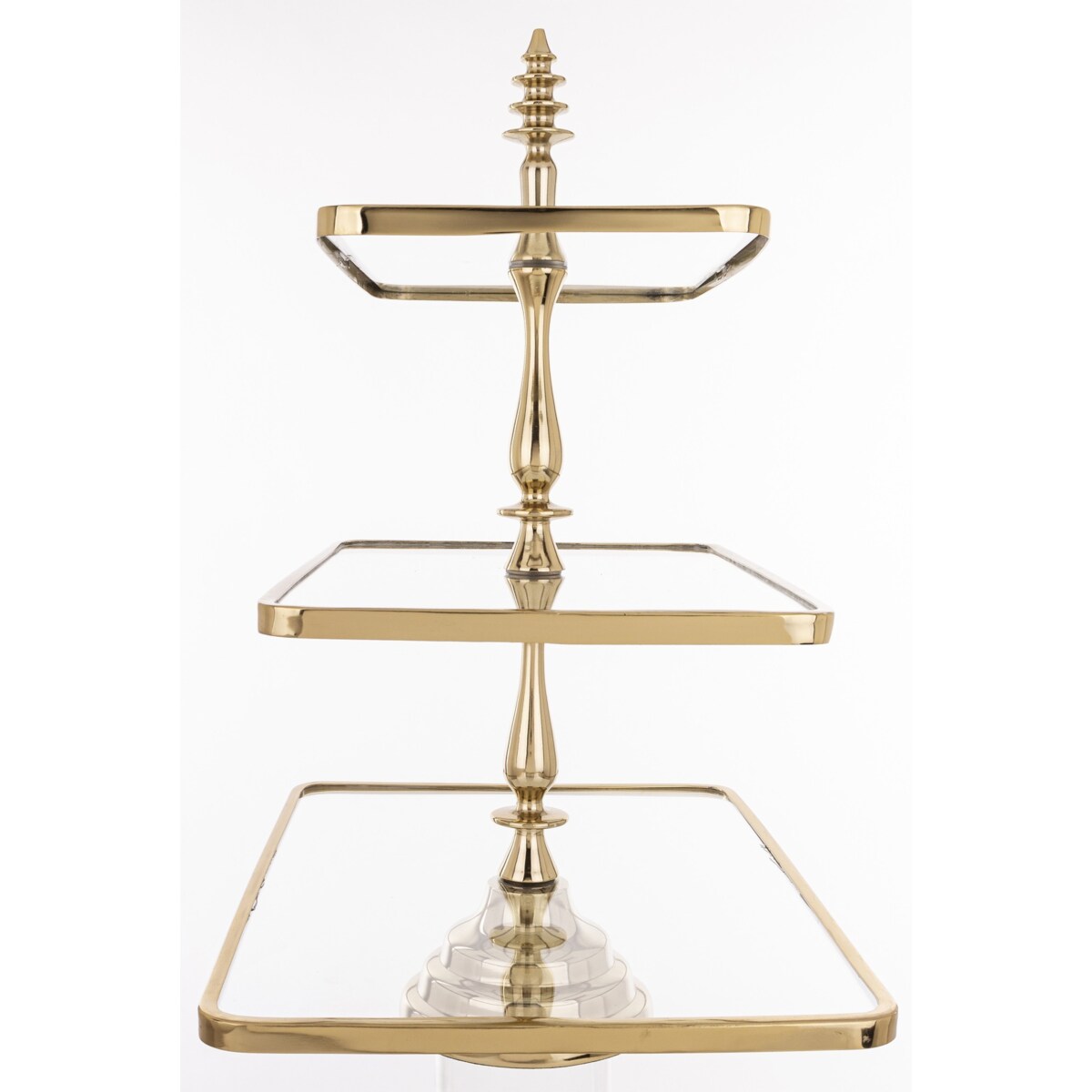 Patera 3-poziomowa szklana 55x47x31 cm ETERA-3 złota