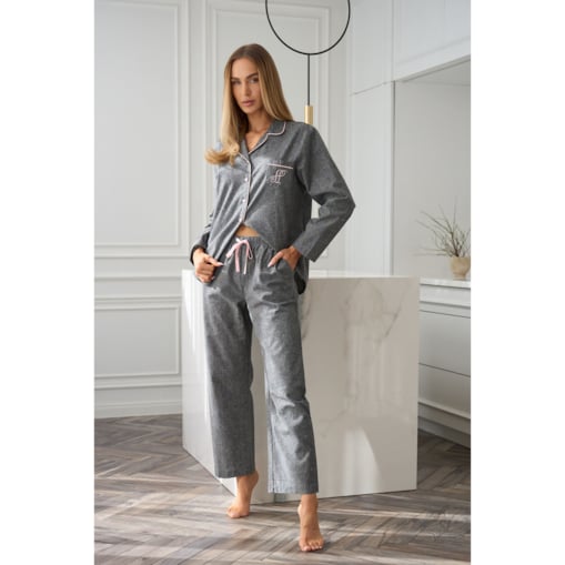 Piżama Coco 2531 Szara Szary, L