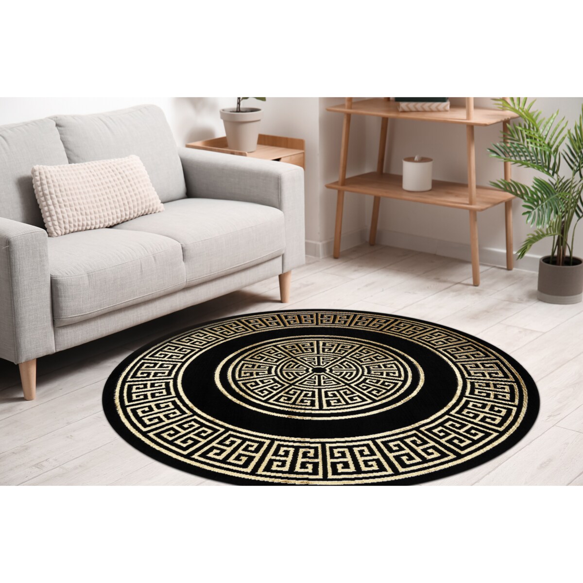Dywan ALLURE 1968 koło Grecki klucz, ramka - koło 200 cm