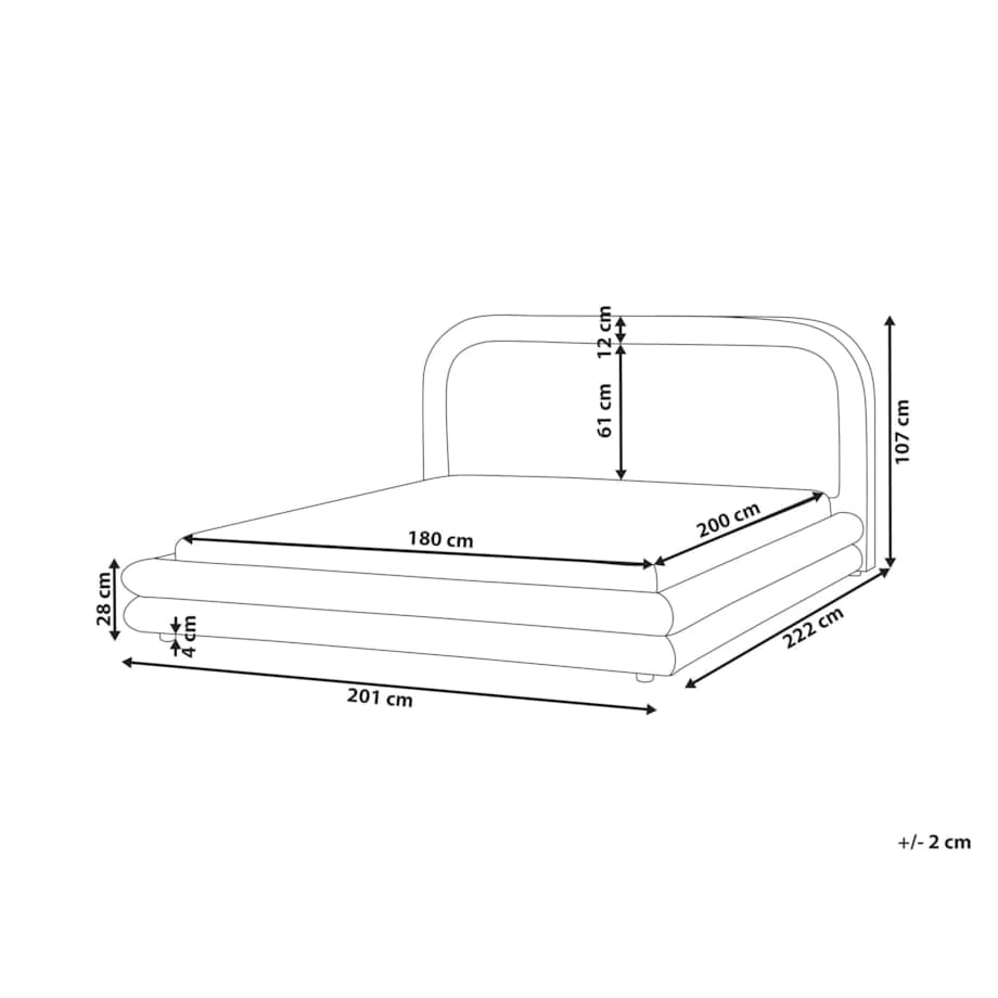 Łóżko Len syntetyczny LAVARDENS 180 x 200 cm Beżowoszary
