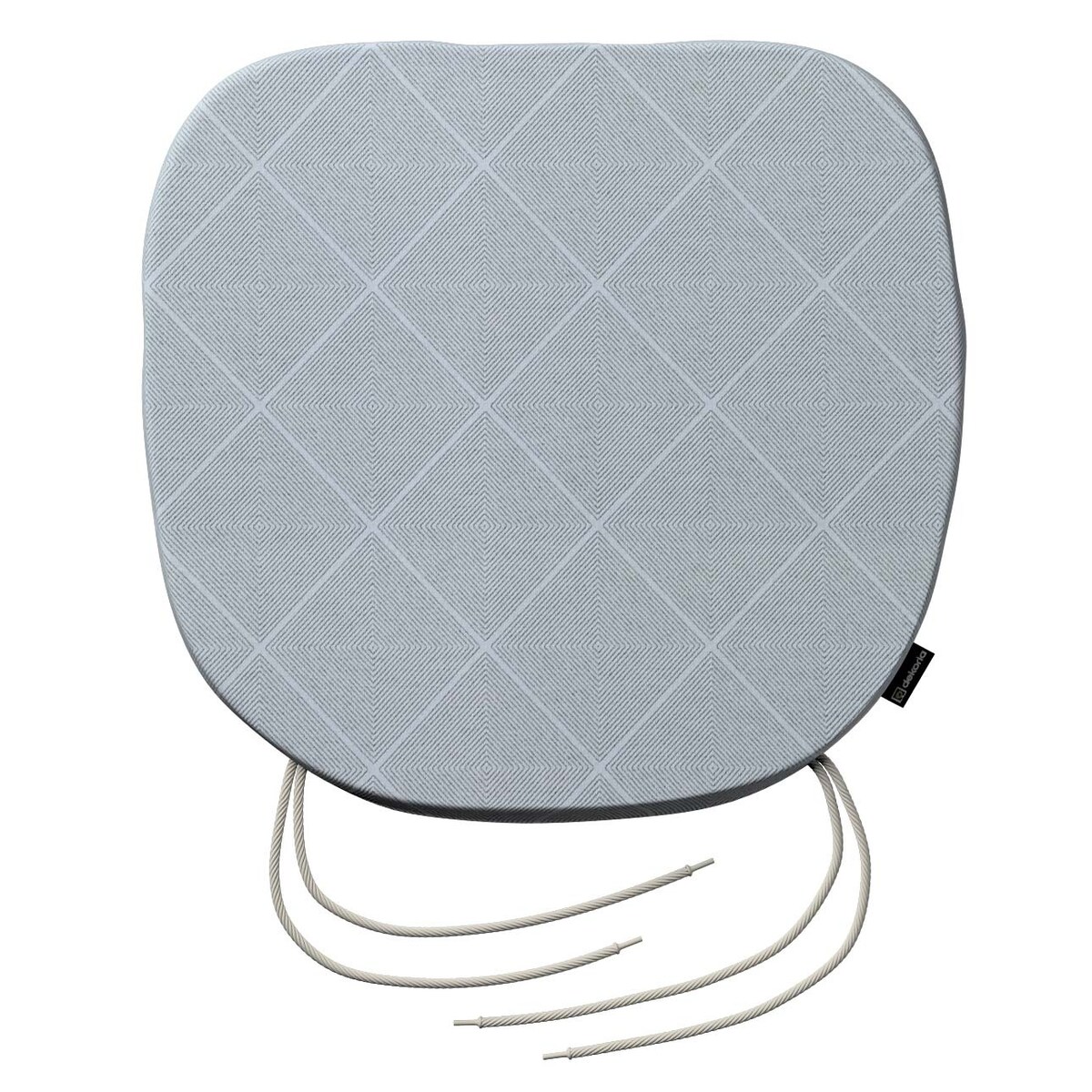 Poduszka na krzesło Bartek, szaro-srebrne romby, 40 x 37 x 2,5 cm, Sunny