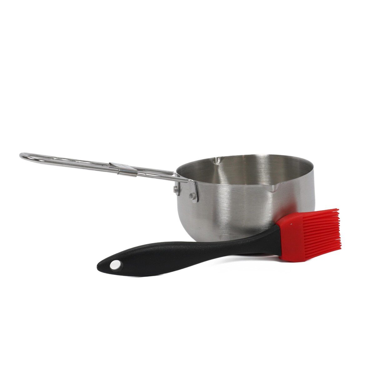 Rondelek z pędzlem, garnek z pędzelkiem do marynowania potraw, garnek do sosów z pędzelkiem, akcesoria do grilla