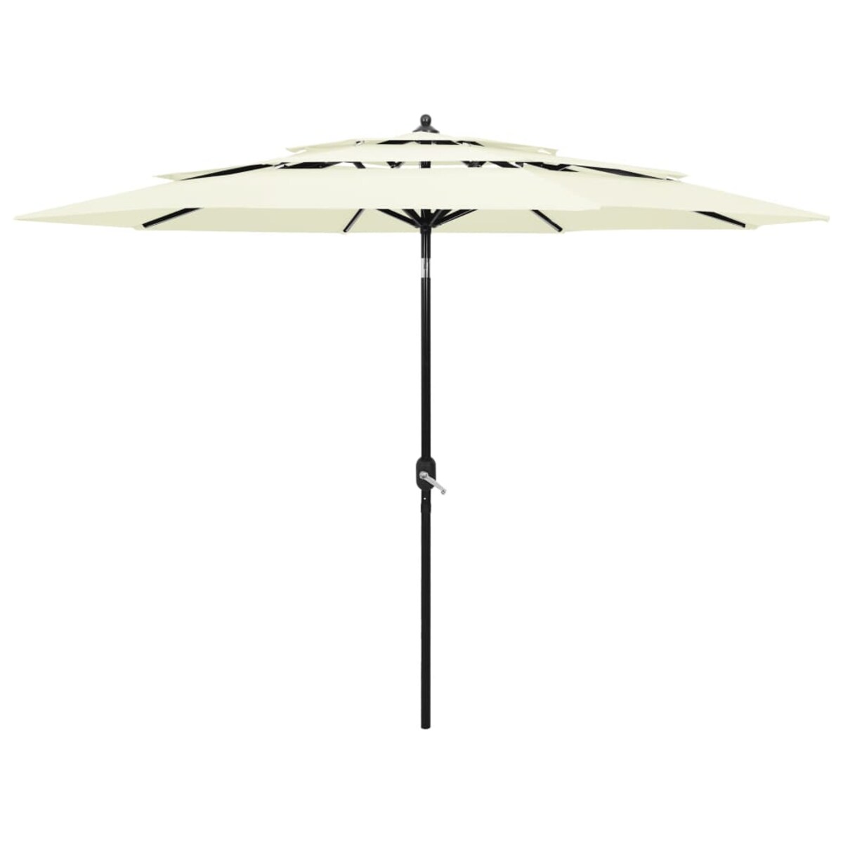 vidaXL 3-poziomowy parasol na aluminiowym słupku, piaskowy, 3 m