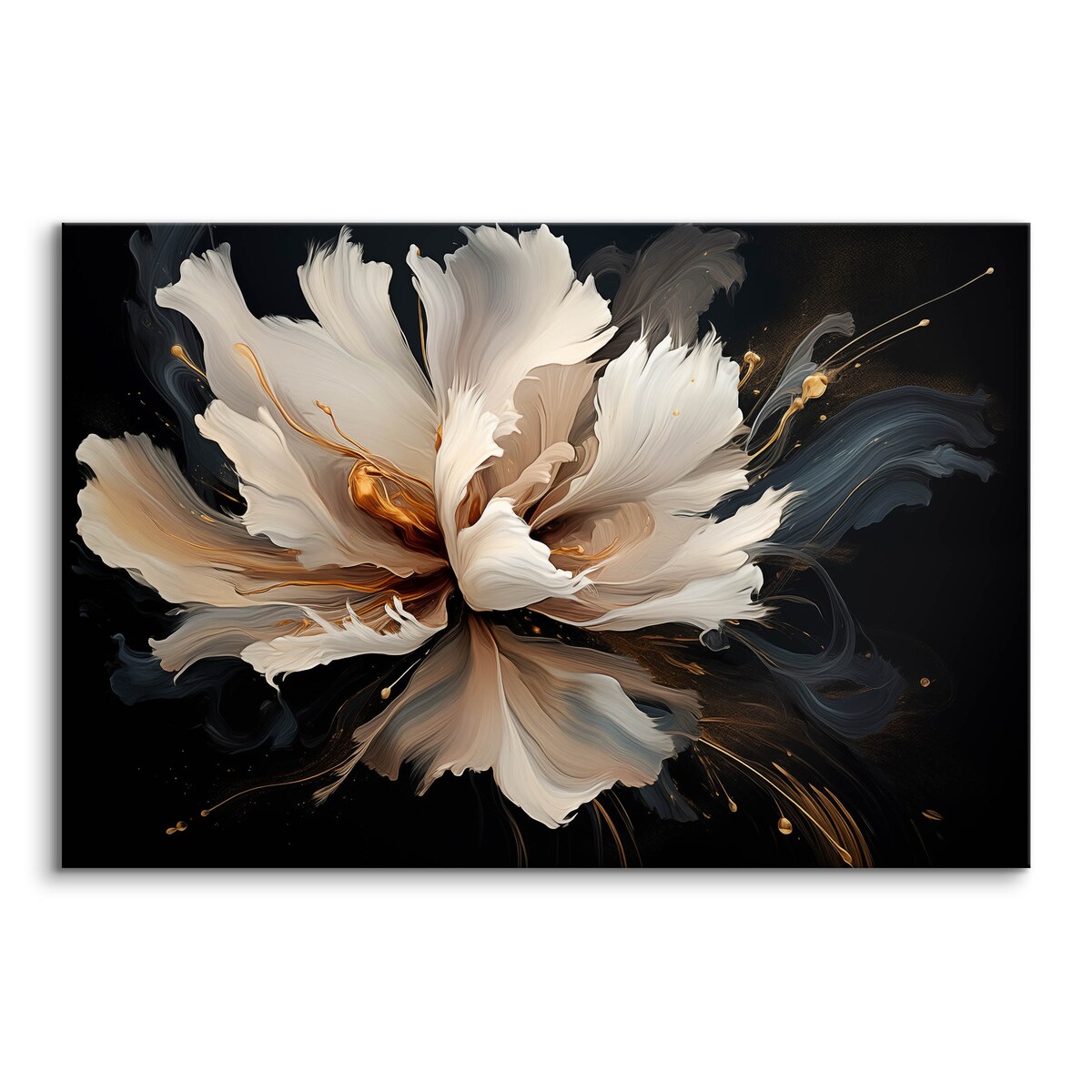 Obraz Canvas Do Salonu Natura Biały Kwiat Styl Glamour Abstrakcja 70x50cm