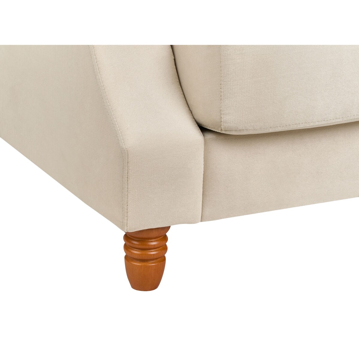 Sofa 3-osobowa welurowa złamana biel EIKE