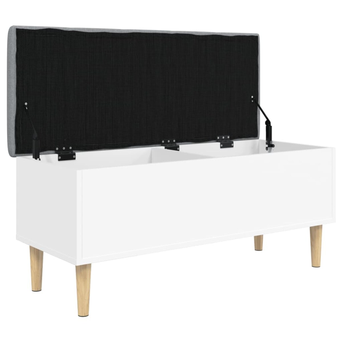 vidaXL Ławka ze schowkiem, biała, 102x42x46 cm materiał drewnopochodny