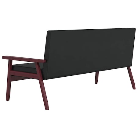 vidaXL 3-osobowa sofa, czarna, sztuczna skóra