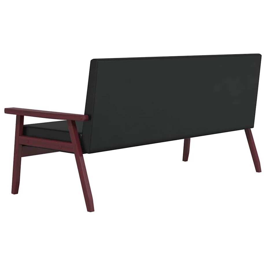 vidaXL 3-osobowa sofa, czarna, sztuczna skóra