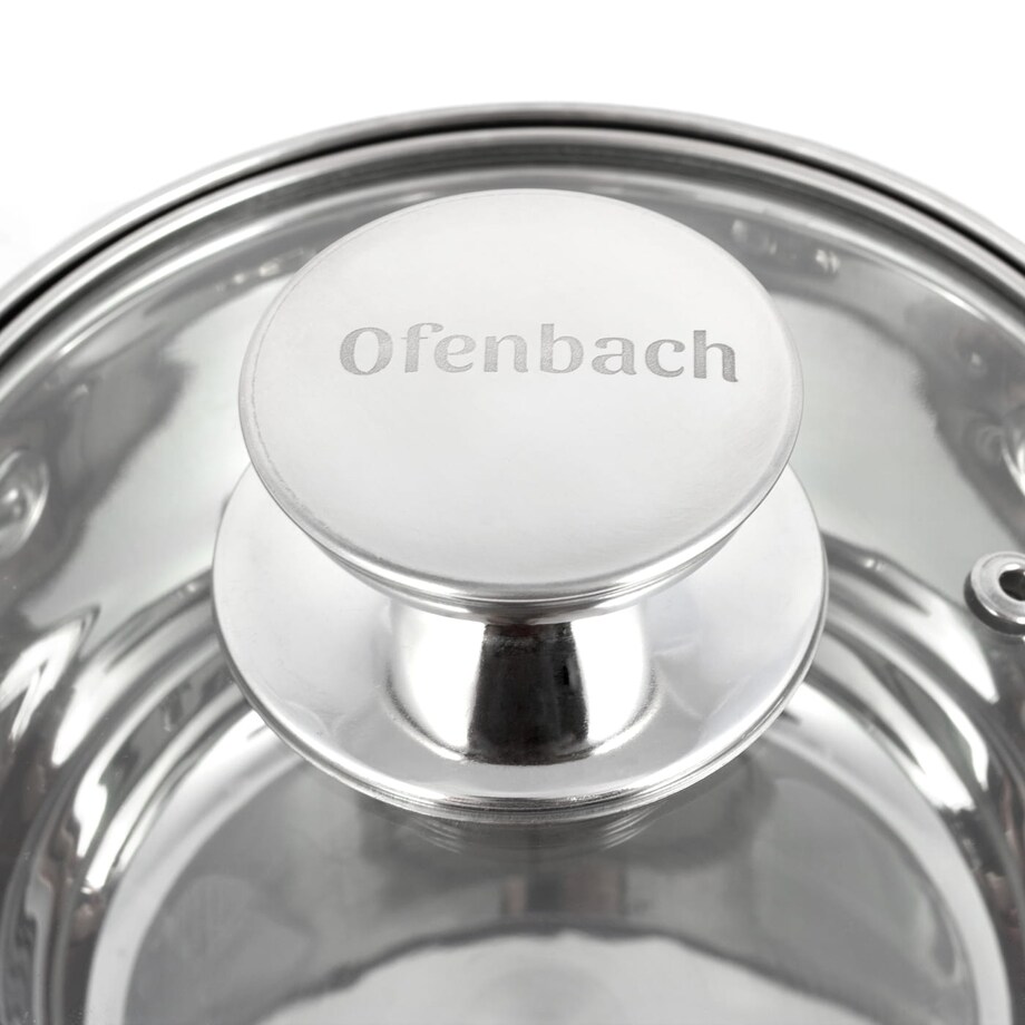 Garnek ze stali nierdzewnej z pokrywką 1.5L indukcja gaz OFENBACH