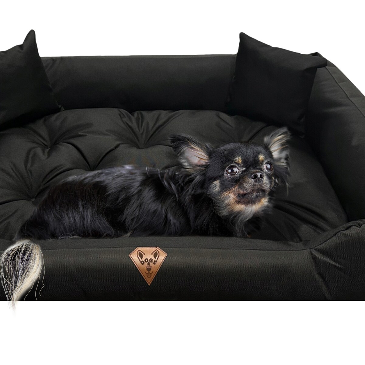 Legowisko Dla Psa Kanapa Posłanie 75X65 Cm Wodoodporne Poduszki Pikowane Czarne