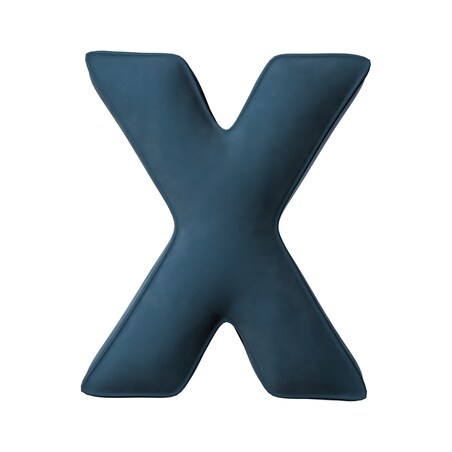 Poduszka literka X, pruski błękit, 35x40cm, Posh Velvet