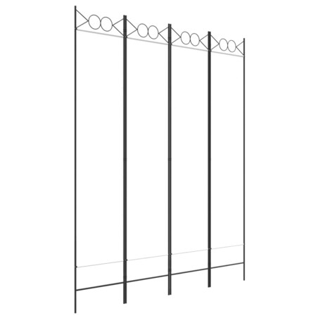 vidaXL Parawan 4-panelowy, biały, 160x200 cm, tkanina