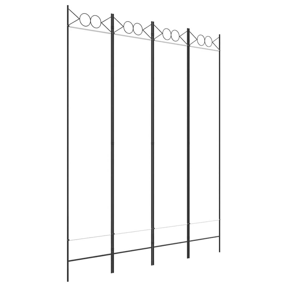 vidaXL Parawan 4-panelowy, biały, 160x200 cm, tkanina