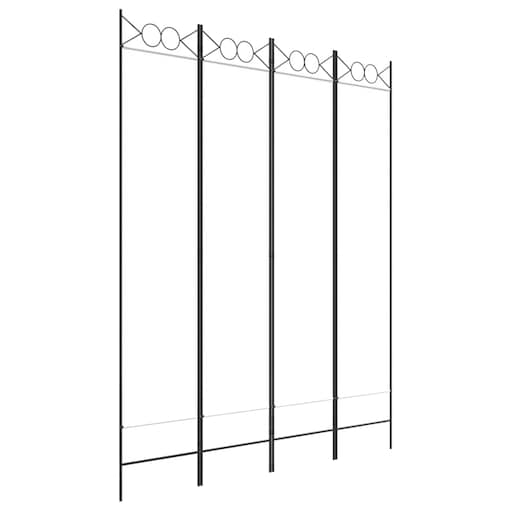 vidaXL Parawan 4-panelowy, biały, 160x200 cm, tkanina