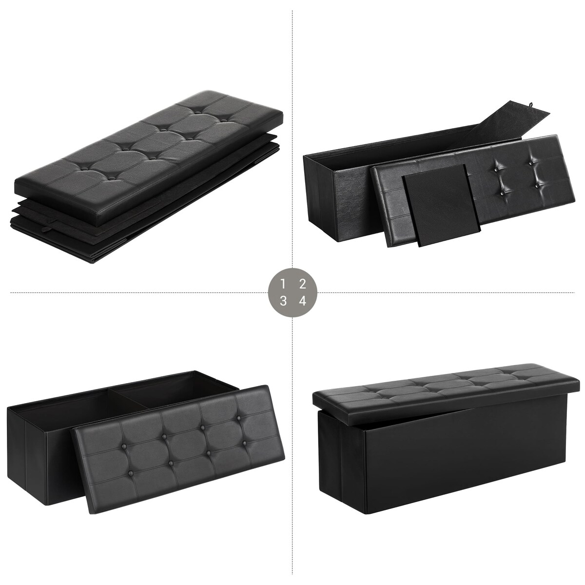 Pufa Siedzisko do sypialni pokoju przedpokoju Czarny