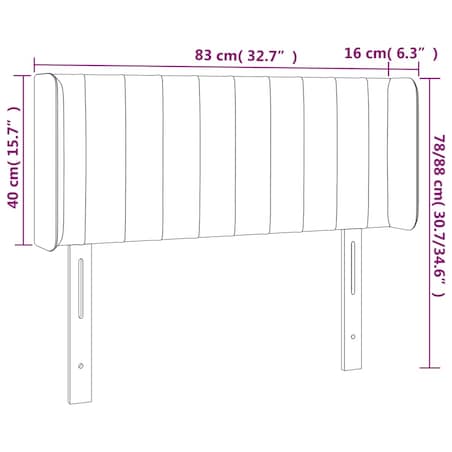 vidaXL Zagłówek uszak, taupe, 83x16x78/88 cm, tkanina