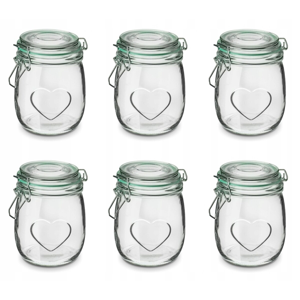 6x SŁOIK POJEMNIK 800 ml z klipsem na weki grzyby bigos jedzenie barszcz