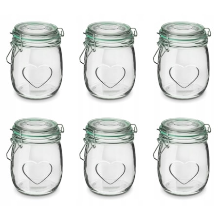 6x SŁOIK POJEMNIK 800 ml z klipsem na weki grzyby bigos jedzenie barszcz