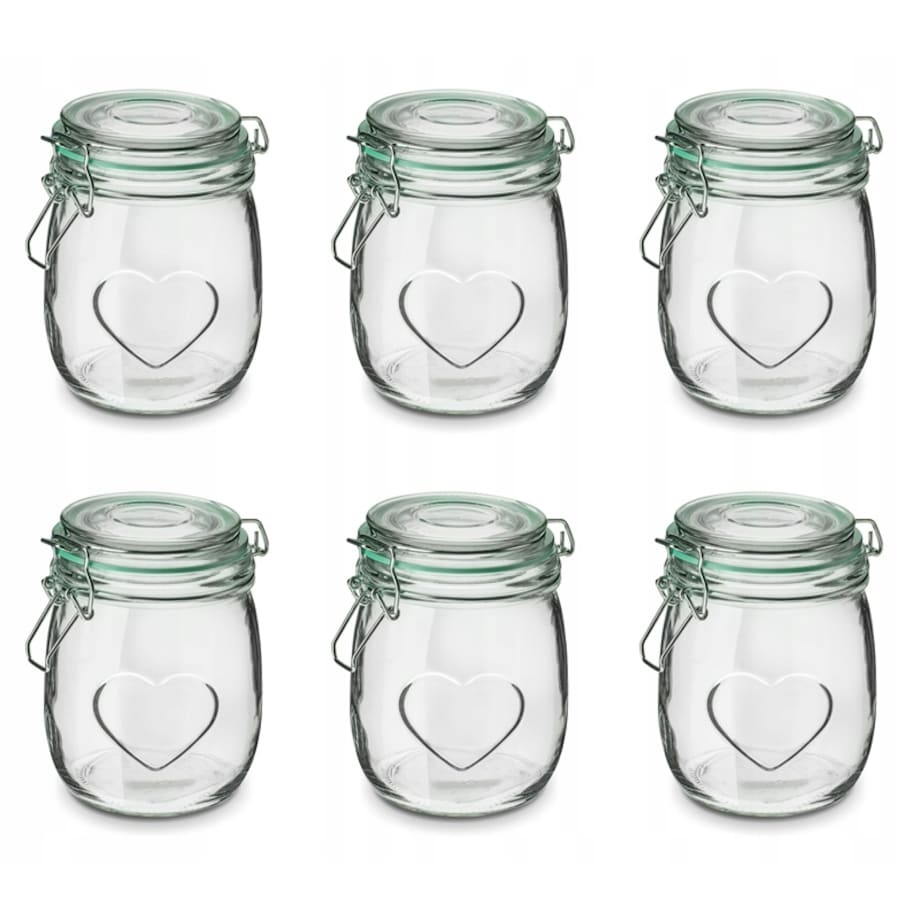 6x SŁOIK POJEMNIK 800 ml z klipsem na weki grzyby bigos jedzenie barszcz