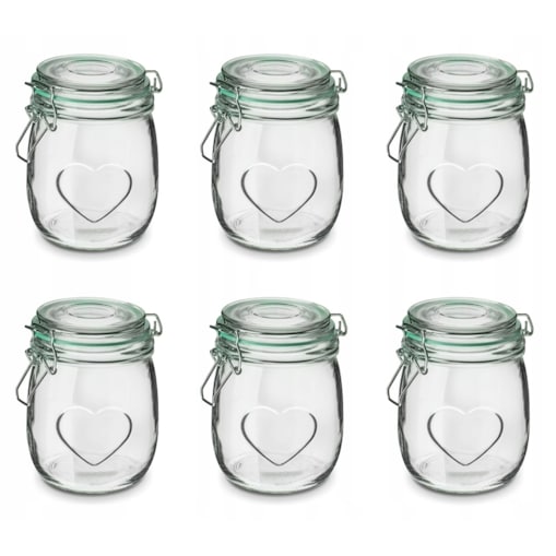 6x SŁOIK POJEMNIK 800 ml z klipsem na weki grzyby bigos jedzenie barszcz