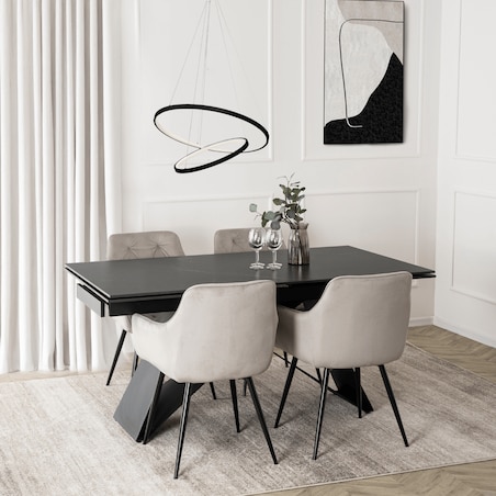 Krzesło Tapicerowane Welurowe Do Salonu Jadalni Kuchenne Szare MODESTO