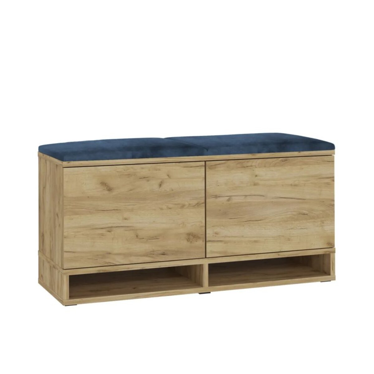 Szafka na buty z siedziskiem i wieszakiem DUBAI dąb craft/granatowa