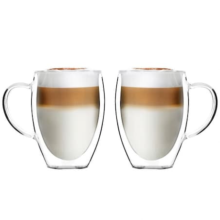 Komplet 2 szklanek wysokich z podwójną ścianką i uszkiem Noa 360 ml 29774