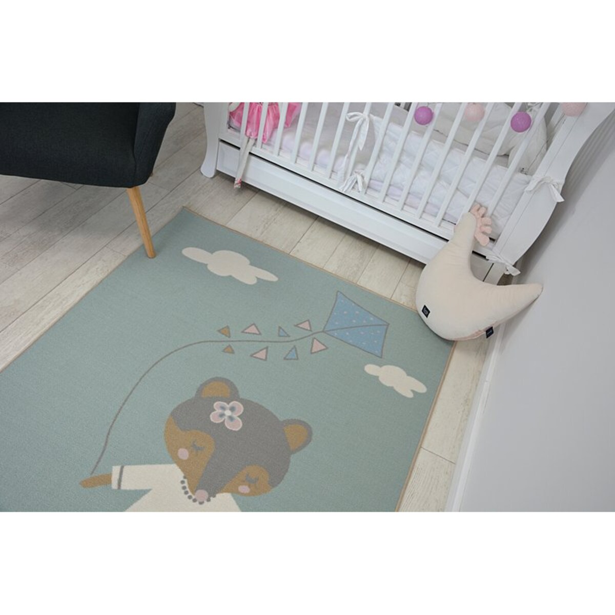 DYWAN dla dzieci LOKO Myszka zieleń 120x170 cm