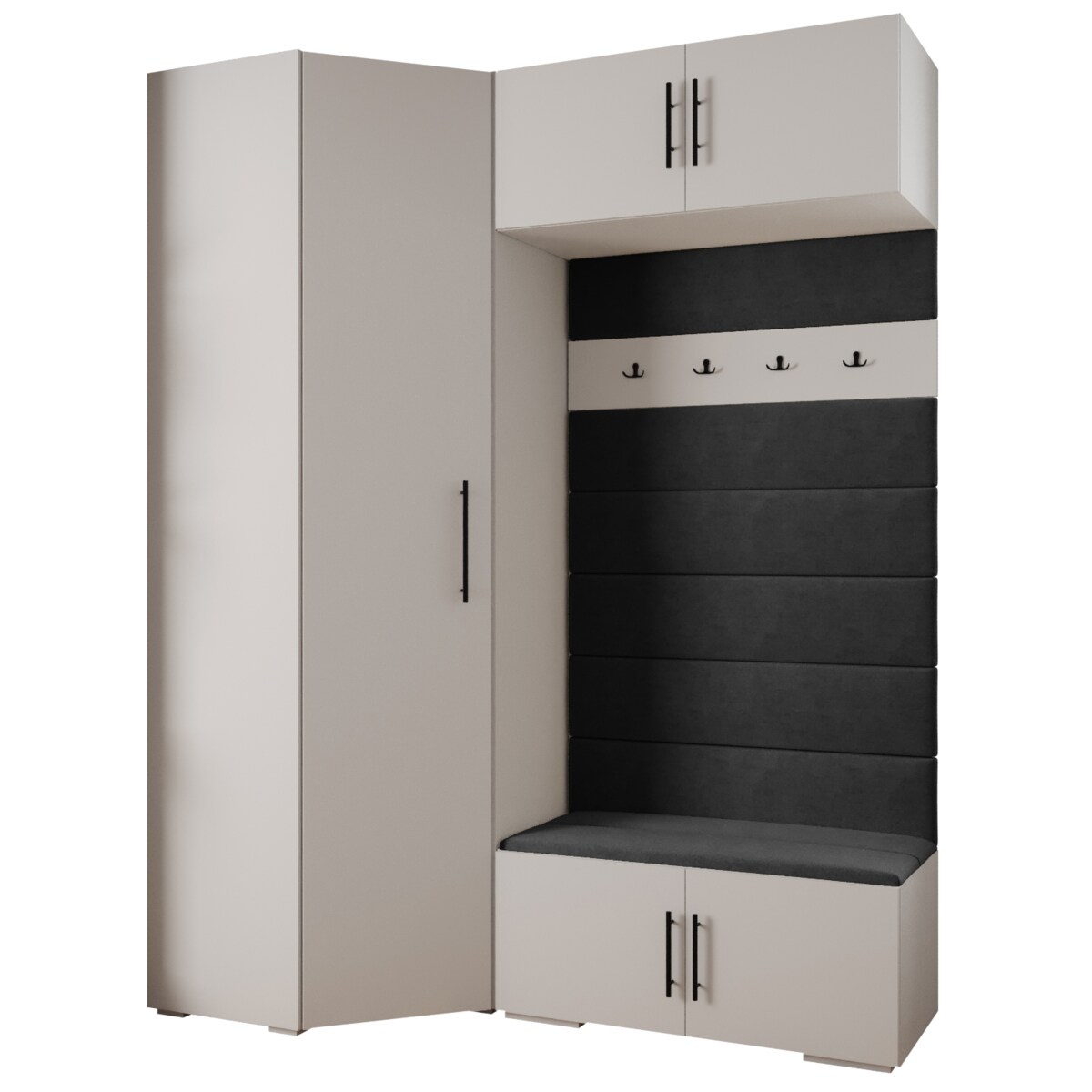 Garderoba do przedpokoju INOVA 3 Z21 biały+czarny+manila18