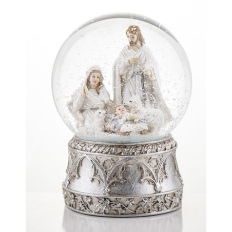 Szklana kula 17x11x11 cm BEBOLITO srebrna dekoracja