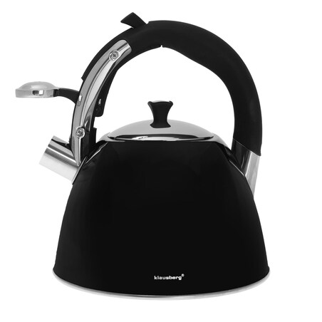 Czajnik stalowy z gwizdkiem 3.0L indukcja KLAUSBERG czarny Połysk