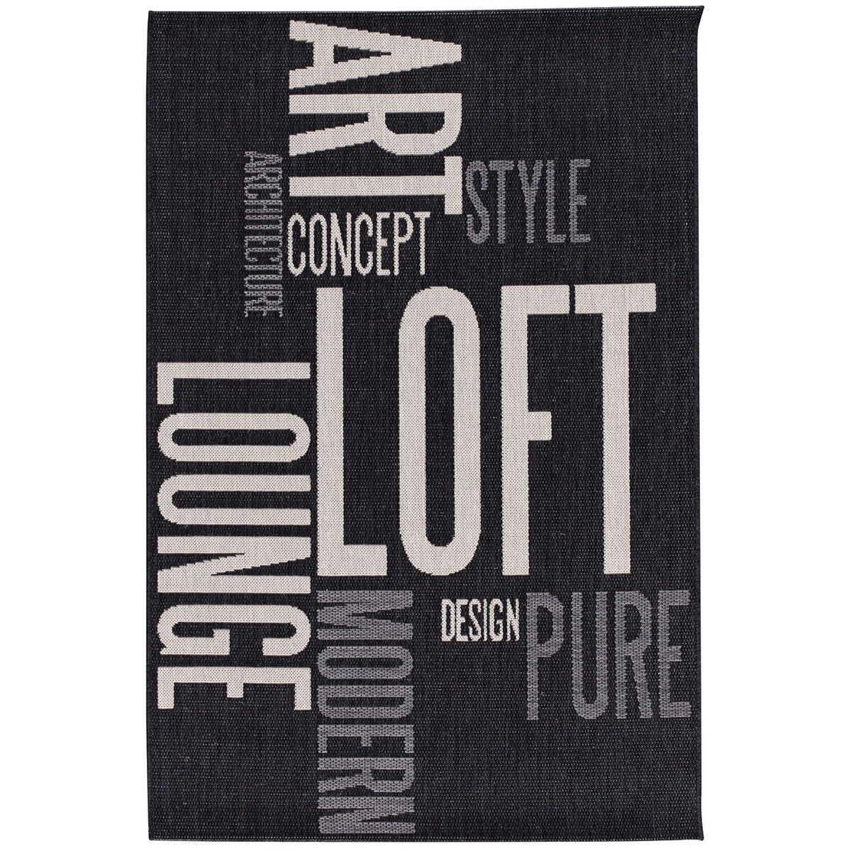 Dywan Modern Loft black/ grey 120x170cm, 120 x 170 cm
