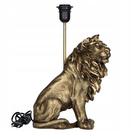 LAMPA stołowa stojąca LEW złota retro glamour dekoracja do salonu prezent