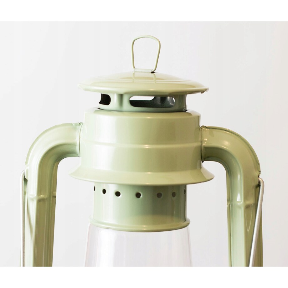 LAMPA NAFTOWA WISZĄCA STOJĄCA zielona metalowa z knotem do salonu ogrodu