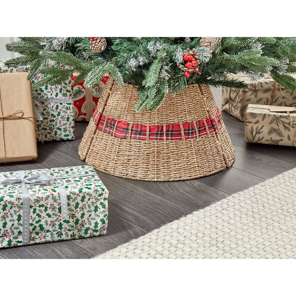 Osłonka pod choinkę Trawa morska Naturalny MARCHE