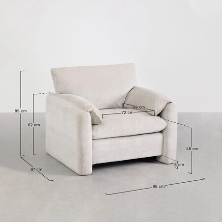 Fotel wypoczynkowy jasnoszary Serra