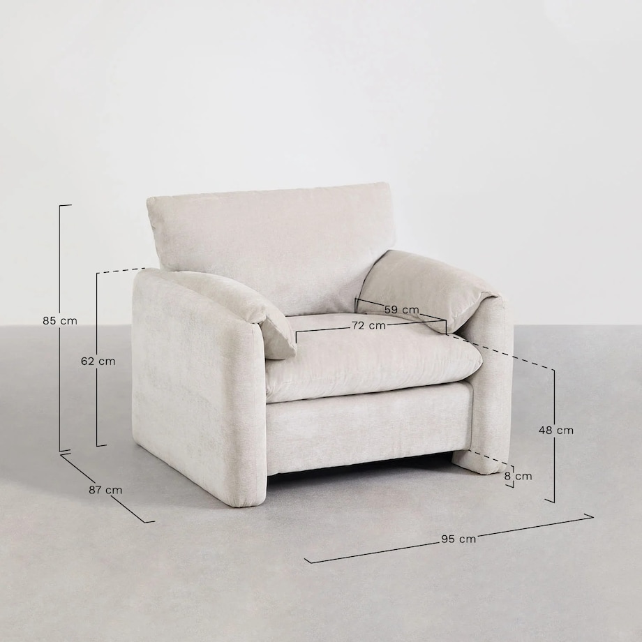 Fotel wypoczynkowy jasnoszary Serra