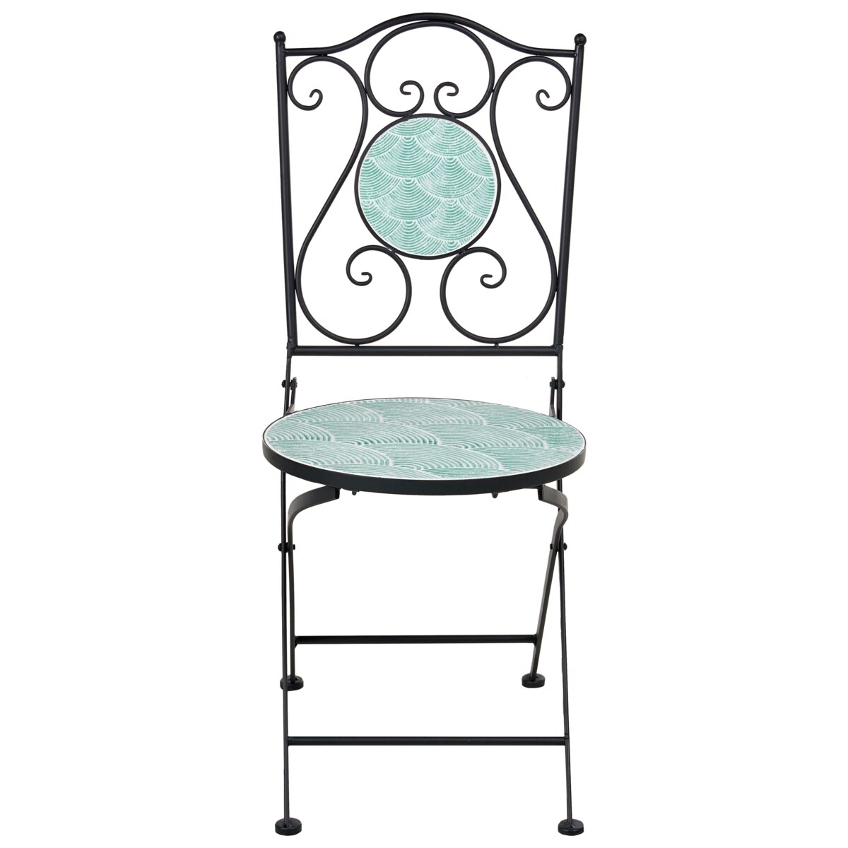 Zestaw 2 krzeseł ogrodowych ANAPO Składane Metal Czarny