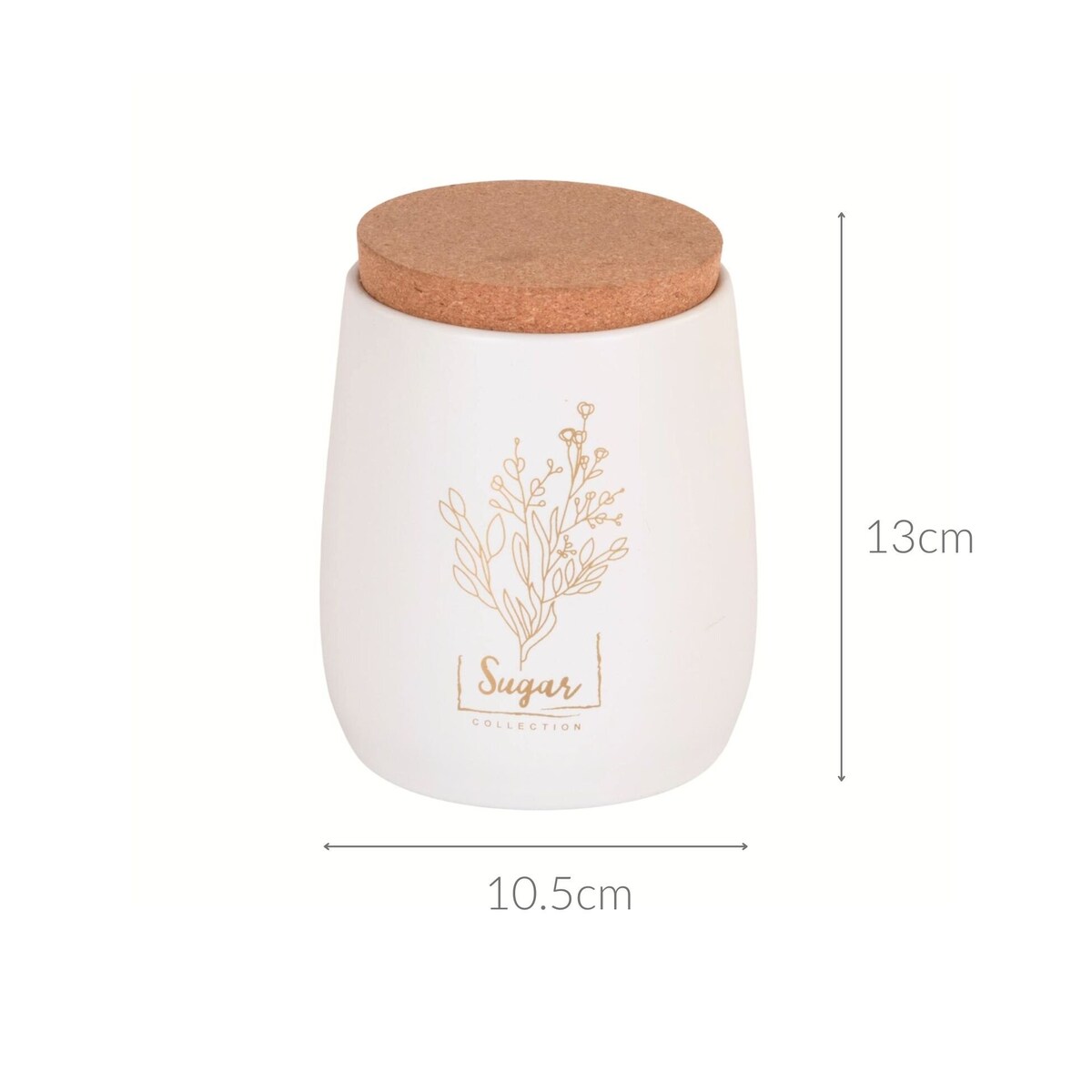 Pojemnik metalowy biały z korkową pokrywką 750 ml SUGAR