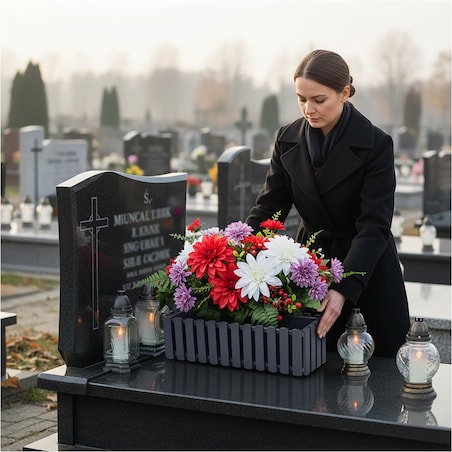 Donica Na Cmentarz Skrzynka Korytko Doniczka Na Wszystkich Świętych Boardee Fence 58 Cm